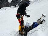 04 Climbing Sherpa Lal Singh Tamang Ropes Up To Trek Through The Broken Up East Rongbuk Glacier On The Way To Lhakpa Ri Camp I 